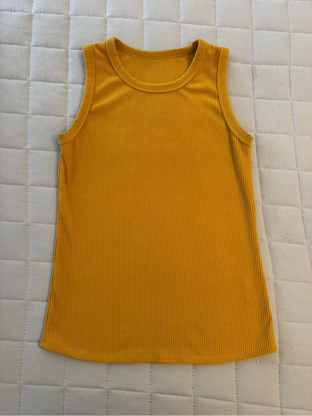 WOOLX Raegan Ribbed Tank Top - Marigold - Picture 2 of 3